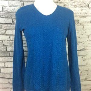 Talbots Long Sleeve V-Neck Pullover chunky knit Sweater SP cozy warm comfortable